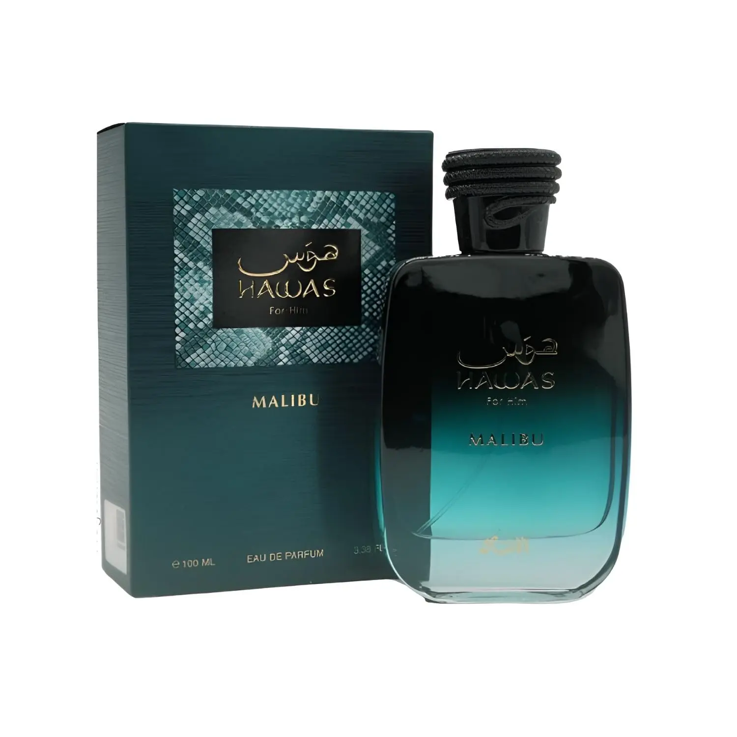 Rasasi Hawas Malibu Eau De Parfum Spray | 3.38 oz (100ml) | Pineapple, Orange, Grapefruit, Lavender, Tonka Bean, Musk, Patchouli Scent | Long Lasting Fragrance for Men