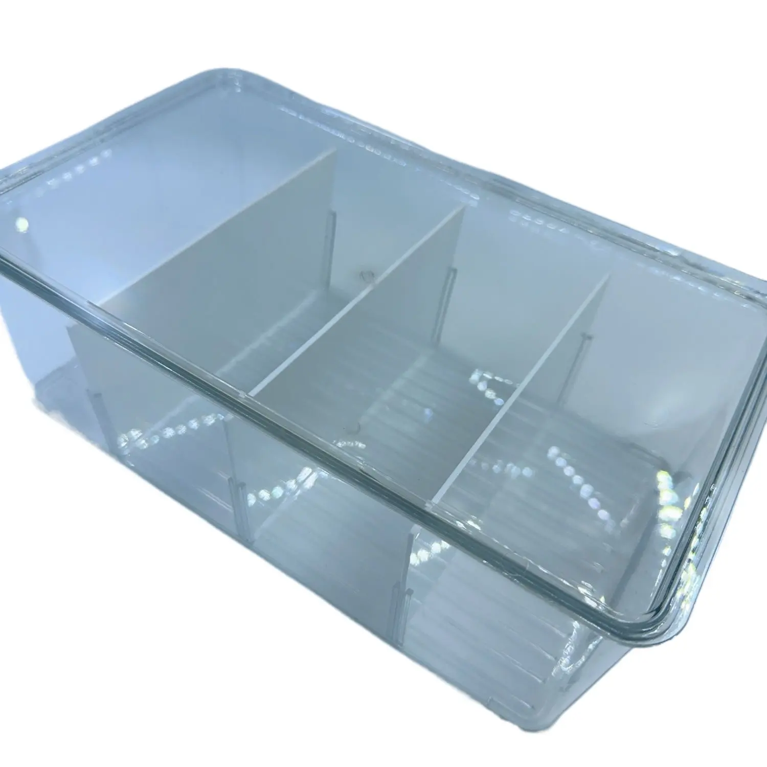 Fish Tank for Betta Fish Small Tank with Detachable Partitions Four Compartment Divider Tank Multi Compartment Micro Landscape Ecological Breeding Box