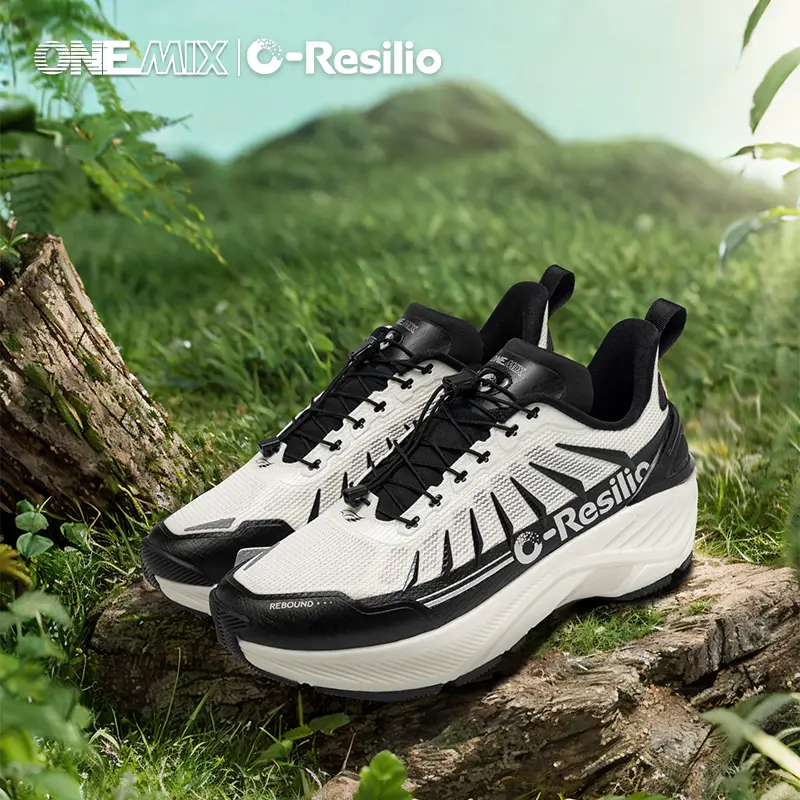 ONEMIX G-Resilio Trail Running Shoes Non-Slip Lightweight Sport Shoes Breathable Durable Hiking Male Athletic Anti-Slippery Men's Sneakers with TPU Technology and 50 Dynamic Comfort System