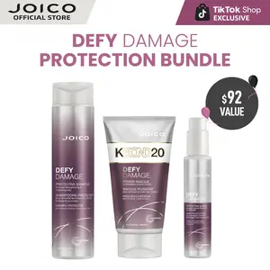 Joico Defy Damage Protection Bundle - Shampoo (10.1oz), KBOND20 Power Masque (5.1oz) & Protective Shield (3.38oz) for Intense Repair & Daily Bond Defense