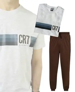 CR7 Men's Loungewear Set- Pants, Short Sleeve