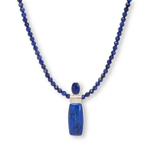 Mine Finds by Jay King Sterling Silver Lapis Pendant with Beaded Necklace