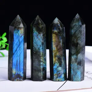 1lb Wholesale Crystal Towers , Labradorite Healing Crystal Wand Witch Tower Obelisk Point Ornament, Labradorite Crystal collection Gift