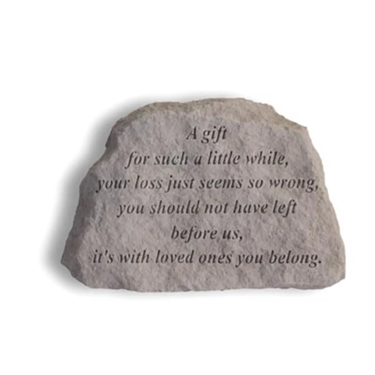 Kay Berry 212 MAIN Stone Memorial Plaque Sign, "A Gift For Such A Little While", 6x5 in Weatherproof Outdoor Wall-Mount Decorative Hanging Piece