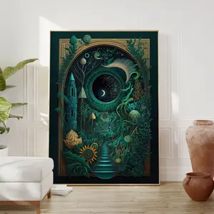 [No Frame] Enchanted Forest Surrealism Poster Art Print Maximalist Bohemian Decor