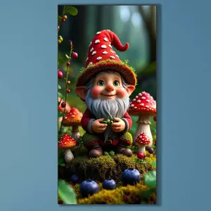 5D DIY Full Drill Round Diamond Painting - Diamond Art Kit Red Gnome, Mosaic Canvas DIY Wall Art, Home Wall Decoration