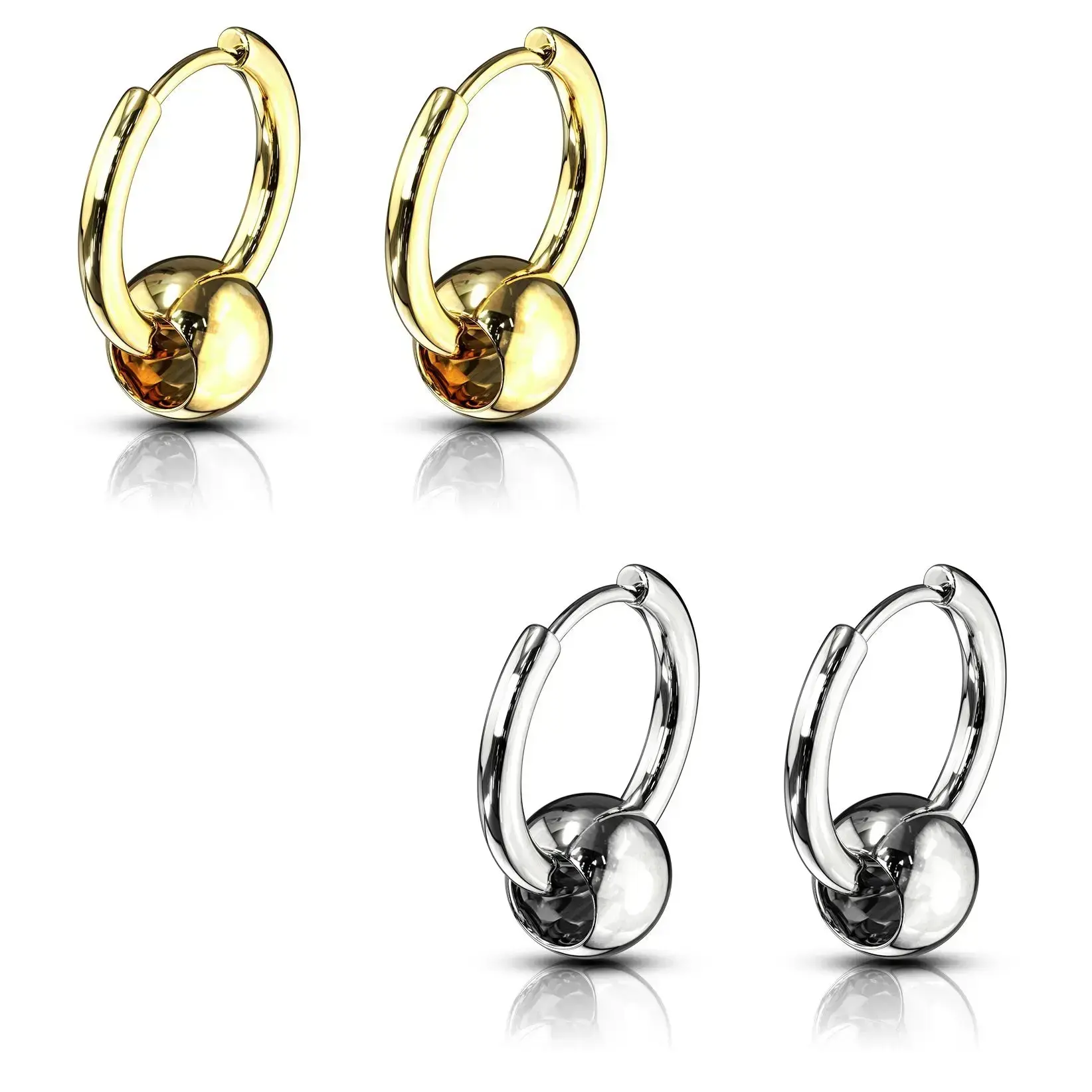 Artificial captive bead hinge earrings Artificial captive bead hinge earrings