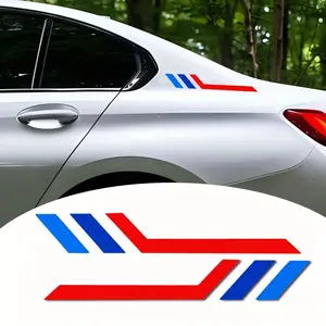 1SET red and blue contrasting geometric car sticker, suitable for car body/door, highlighting personalized sports style, injecting trendy design genes into the car, and trendy car accessories make the car stand out on the street