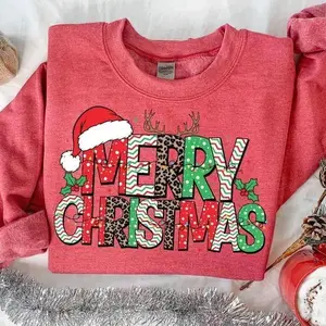 Cute Christmas sports shirts for women, holiday sweaters, perfect for family Christmas parties or comfortable sleepwear tops, cheerful seasonal T-shirts