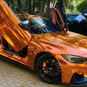 Orange mirror vinyl wrap