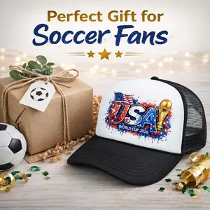World Cup 2026 Graffiti Soccer Trucker Hat, USA Printed Baseball Cap, Vintage Style Soccer Fan Dad Hat, 2026 New US Hat, Soccer Fan Gift