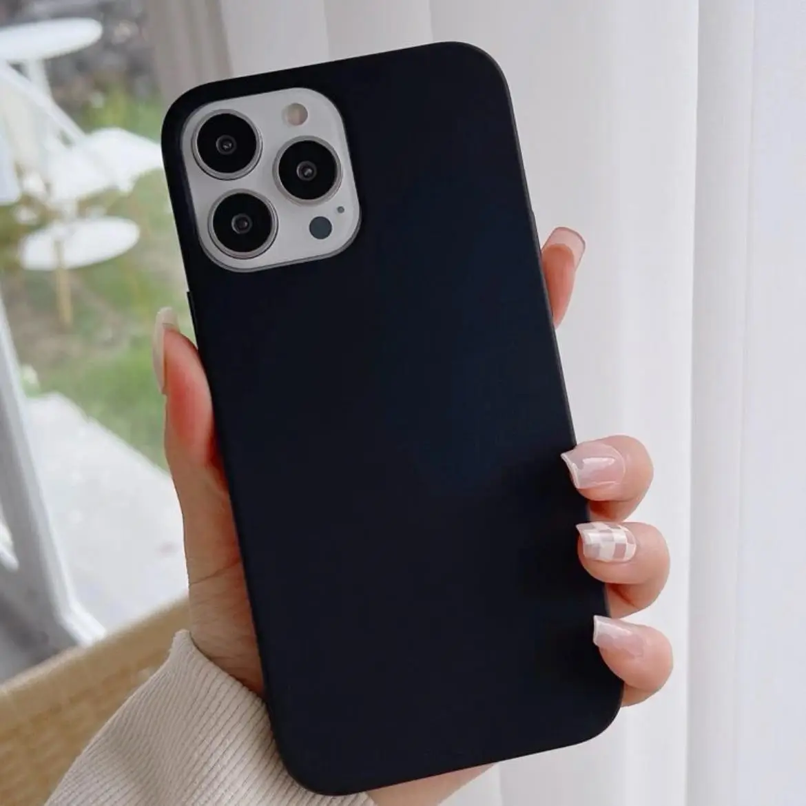 Solid Color Phone Case, 1 Count Anti-fall Simple Full-edge Frosted Mobile Phone Case, TPU Phone Cases for iPhone X 11 12 13 14 Pro Max