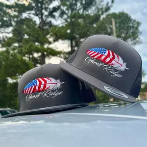 Charcoal/Black Yupoong Classic 5 Panel Hat Freedom Feather Snapback Snapback Cap