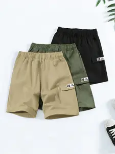 Boys' Summer Shorts Set, Workwear Pants, Teen Boys Outdoor Shorts, Multi-Pocket Casual Shorts, Clothing, Five-Quarter Shorts
