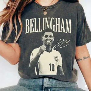 Bellingham England Team Vintage 90s Syles Black and White Shirt Unisex S-5XL, graphic Tee