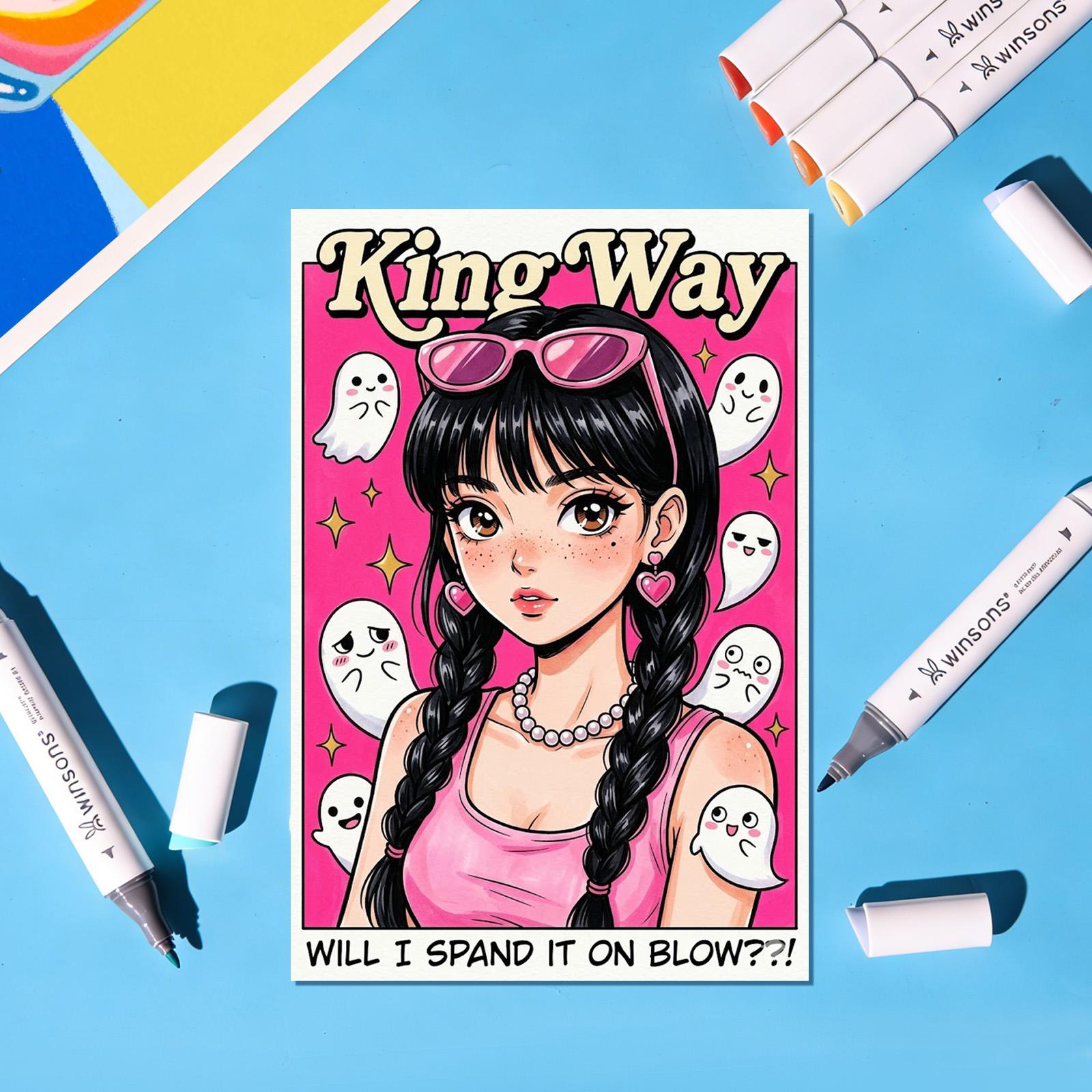 WINSONS Upgrade Dual Tip Alcohol Markers Set – Airbrush Compatible Professional Art Markers (24/48/72 Colors)