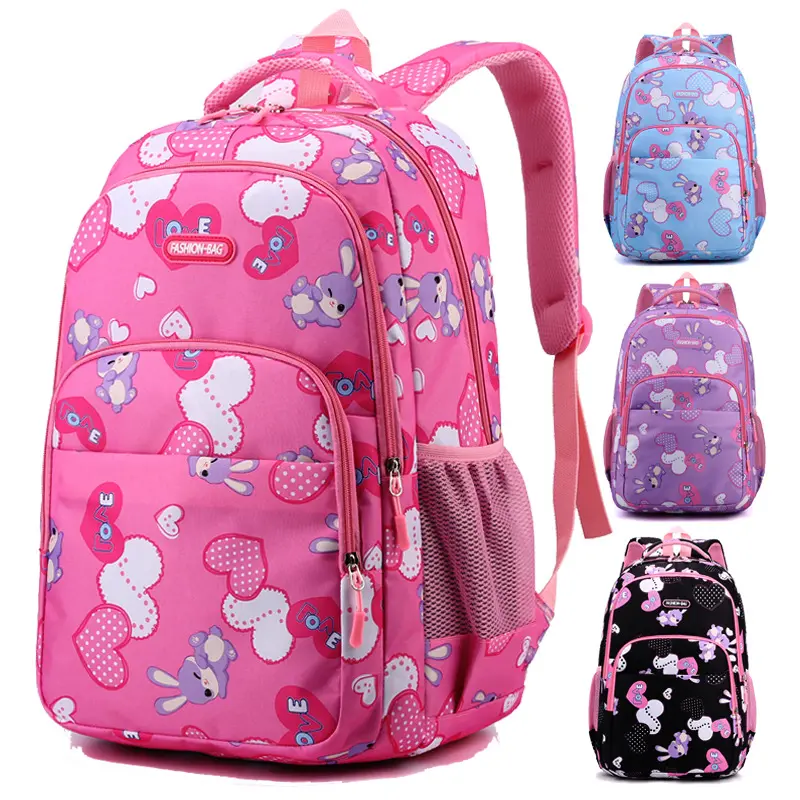 Cute Rabbit Pattern Backpack Large Capacity Student School Bag Outdoor Travel Bag Casual Daily Use Backpack