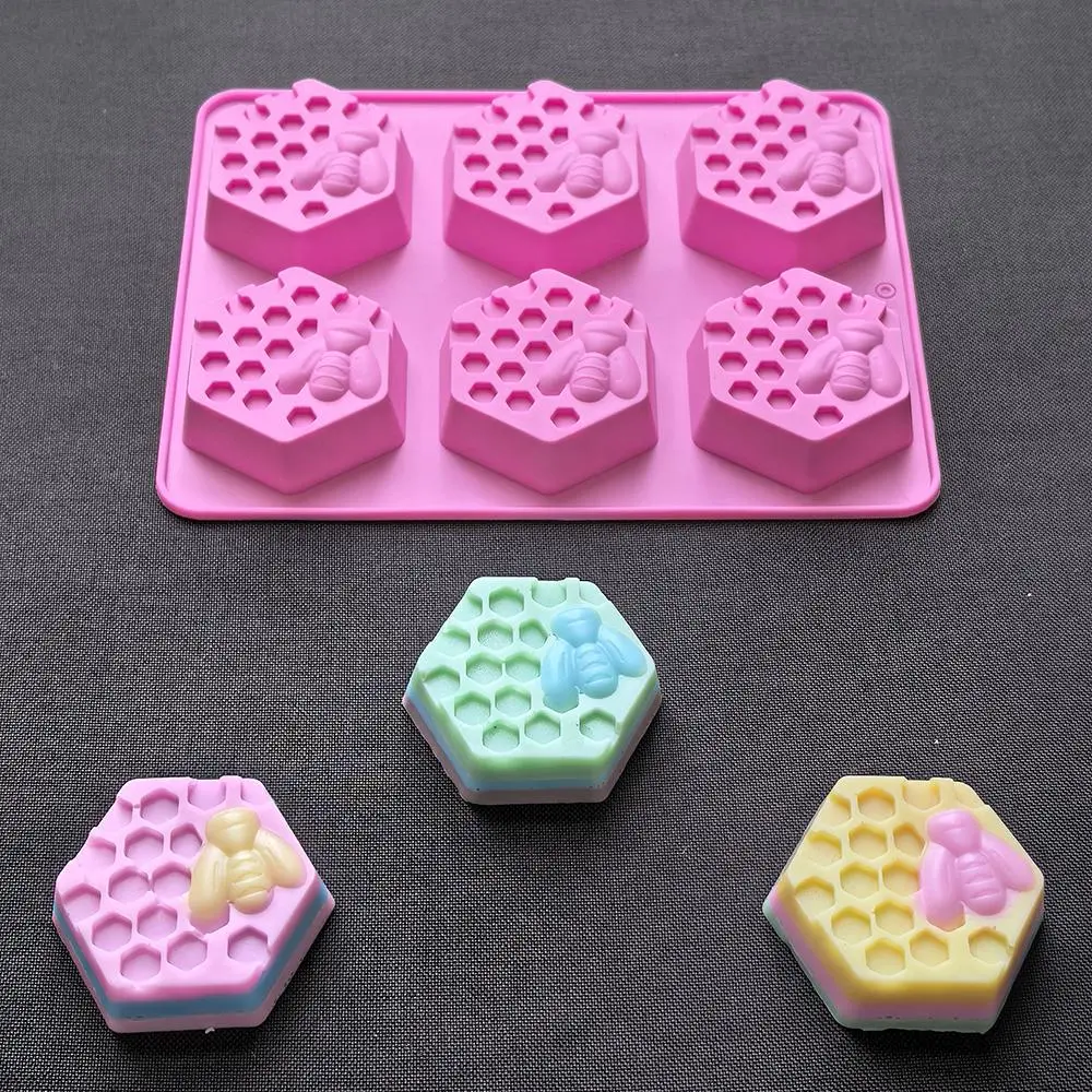 Honeycomb Silicone Soap Mold, 1 Count 6-cavity Hexagonal Honeycomb Soap Mold, DIY Candle & Soap Making Mold Silicone Molds for Home Decor, Soap Making Supplies
