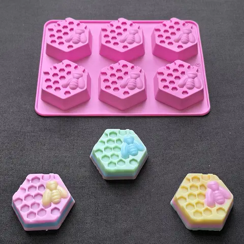 Honeycomb Silicone Soap Mold, 1 Count 6-cavity Hexagonal Honeycomb Soap Mold, DIY Candle & Soap Making Mold Silicone Molds for Home Decor, Soap Making Supplies