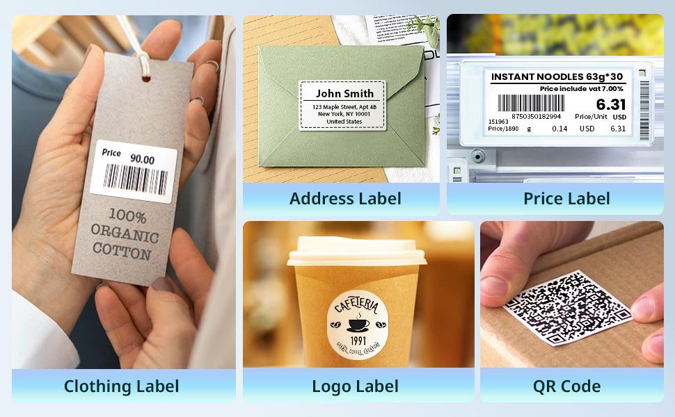 Label Maker Machine with Tape, Wireless Bluetooth Label Maker Sticker Printer for iOS, Android, Windows, Mac, Chromebook, Portable Thermal 2 Inch Label Printer for TT Shop, Etsy, Shopify and Local Small Business, Barcode, Address, Logo, Clothing