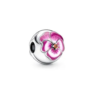 Pandora Moments Pink Pansy Flower Clip 790772C01
