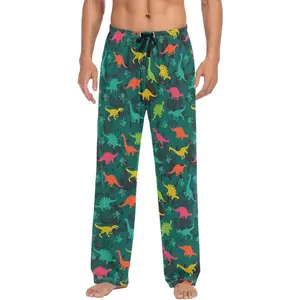 Men's Pajama Pants Soft Comfy Dinosaur Sleep Lounge Pants Pjs Bottoms with Pockets