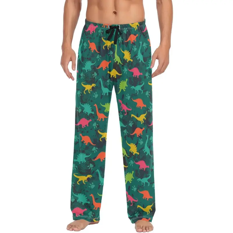 Men's Pajama Pants Soft Comfy Dinosaur Sleep Lounge Pants Pjs Bottoms with Pockets