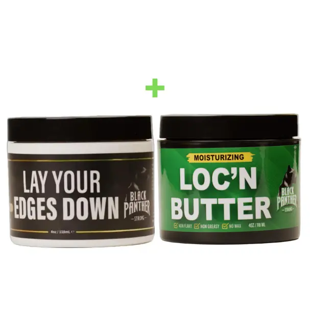 Loc N Laid Duo  Lock Gel & Edge Control Combo With Multivitamins For 4C, Natural And Relaxed Hair (2 PC Pack)