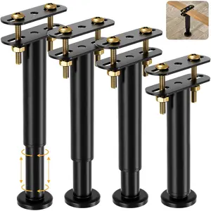 4 count Adjustable Height Bed Support  7.08-12.6 inch, Extra Durable Steel Bed Frame Support  with Wider Base, Bed Slat Support  for Heavy Duty/Wooden// Bed Frame