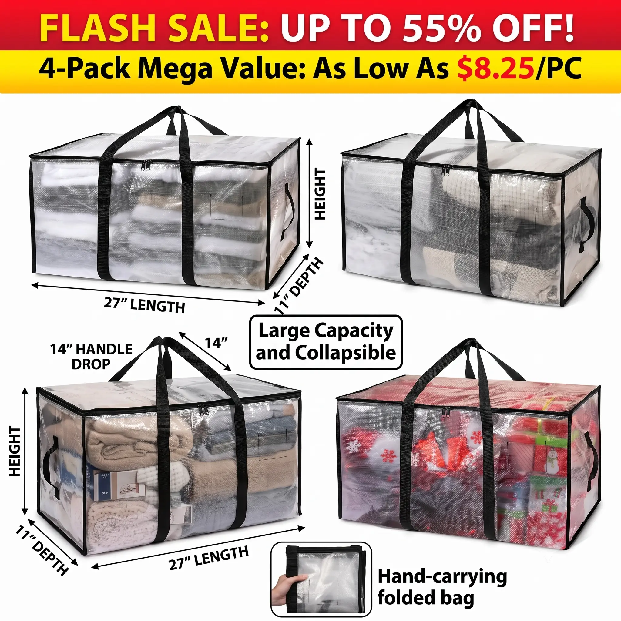 88L Heavy Duty Woven PE Storage Bag - 24 Gal Extra Large Waterproof Moving Tote (Alternative to Moving Boxes) with Tag Pocket, for Camping Gear & Large Internal Frame Backpacks (1/2/3/4 Pack)