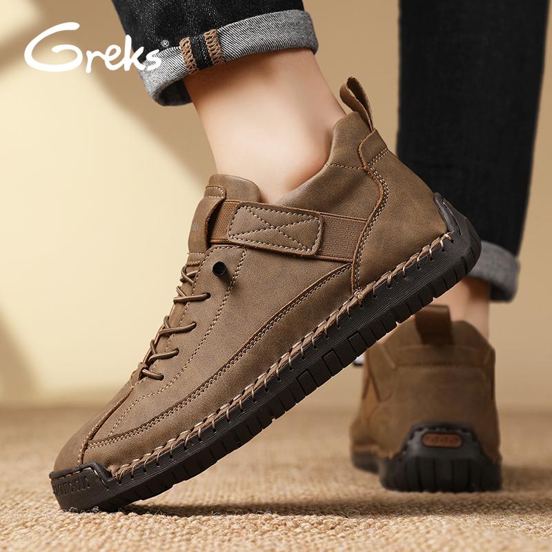 Men's Casual Ankle Boots Mid Top Walking Driving Shoes Fall Boots Black Boots Fathersdaygift Lightweight Footwear Boy