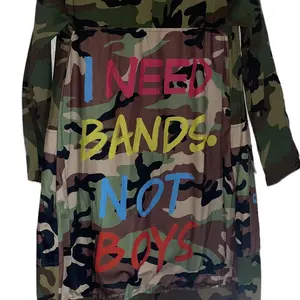 Bands not Boys Long Camo Jacket 2x