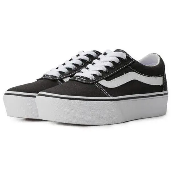 Vans Ward Sneaker in Black/White Canvas | Women's