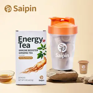 Saipin Men's 7-Day Plan Freeze-Dried Ginseng Energy Tea - Sugar-Free Caffeine-Free Daily Immune Booster 3.6X Absorption One Cup A Day Natural Beverage with Free Sports Water Bottle