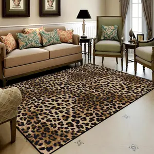 Fashion Leopard Print Rug, Cozy Home Decor, Indoor Outdoor Printed Mat, Suitable for Living Room Bedroom Dining Balcony, Soft Durable