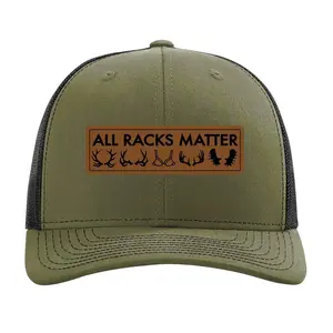 All Racks Matter Hat, Gag Cap, Deer Hunting Cap, Hunting Hat, leather patch trucker hat, cap daddy