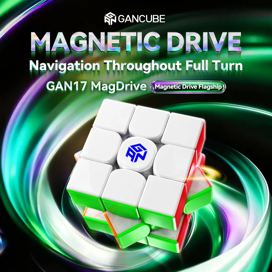 GAN 17 MagDrive Speed Cube 3x3 for Cubers, Magnet-Driven Flagship | Celestial Magnetic-Dynamic System, Full-Turn Navigation, Omni-support Spherical Orbit, Stable & Smooth for Competition