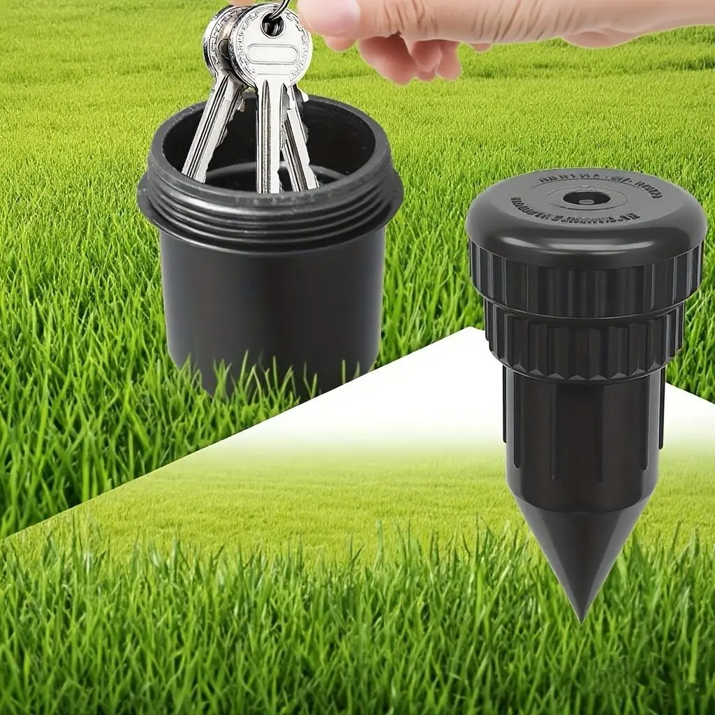 1pcs Hide-a-Key Sprinkler for Outdoor Garden - Weatherproof Key Hider with Realistic Sprinkler Shape - Secret Holder for Home Patio Geocaching