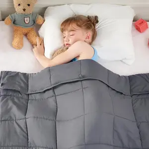Weighted Blanket 5 Pounds Cooling Weighted Lap Blanket, Grey Heavy Blanket for Sleeping, Weighted Throw Blanket Gifts for 40-60lbs, 36"x48"