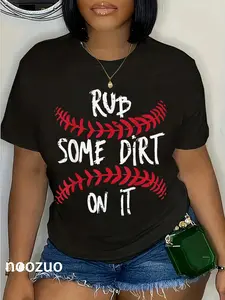 100% Cotton Baseball Rub Some Dirt On It Funny Sports Coach Men Boy T-Shirt