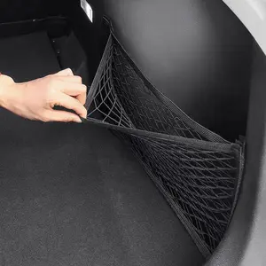 1 Pc Car Trunk Storage Net – Portable Elastic mesh organizer with large capacity double-layer pockets. Universal fit with hook & loop design, perfect for securing groceries, luggage and essentials in your vehicle.