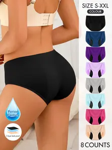 Women's Colorblock Seamless Period Panty, Soft Comfy Breathable Leakproof Knicker for Daily Wear for Women, Seamless Panties Set