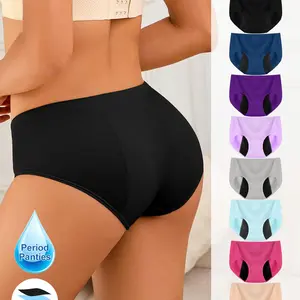 Women's Colorblock Seamless Period Panty, Soft Comfy Breathable Leakproof Knicker for Daily Wear, Underwear for Women