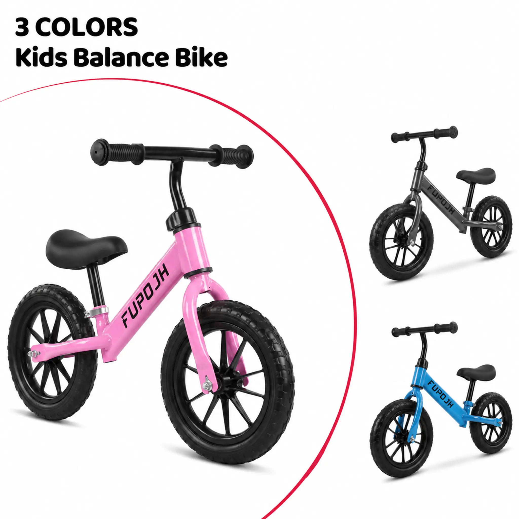 Toddler Balance Bike for Ages 2-5 - Lightweight Pedal-Less Training Bike, Adjustable Seat, Adjustable Handlebars, EVA Tires, Glow-In-The-Dark Rims, Ideal Kids' Ride-On Toy Gift
