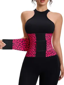 1 Count Women's Black & White Leopard Waist Trainer, High Compression Waist Cincher with Velcro Fastening, Ergonomic Boned Body Shaper, Breathable & Comfortable Sculpting Belt, Perfect for Workouts & Daily Use