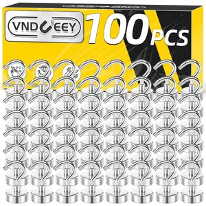 100 Pack Magnetic Hooks, 25Lbs Strong Heavy Duty Magnetic Hooks for Cruise Cabins, Fridge Magnets with Hooks for Hanging, Suitable for Kitchen, Classroom and Office