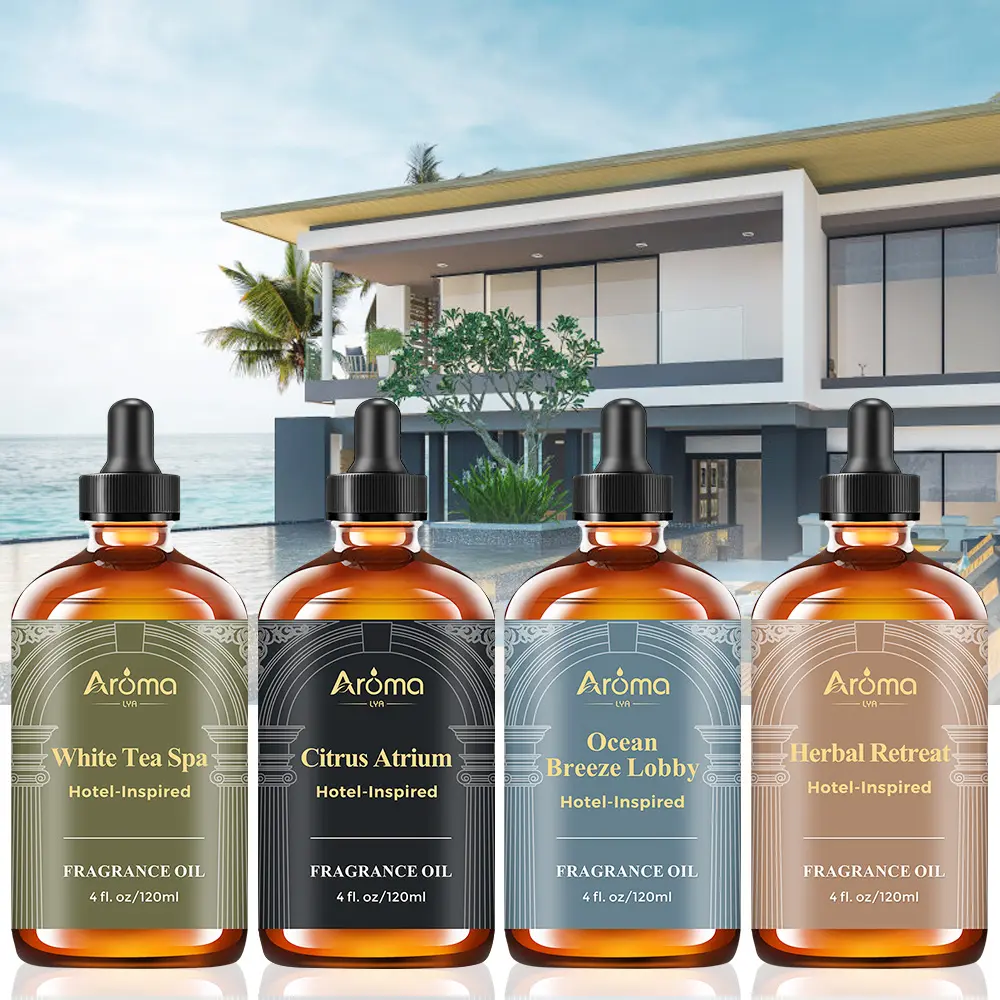 Luxury Hotel Diffuser Oil 120ml- My Way Citrus Atrium, R-Carlton Ocean Breeze Lobby, White Tea Spa, Herbal Retreat Hotel-Inspired Fragrance Oil for Diffuser Freshener