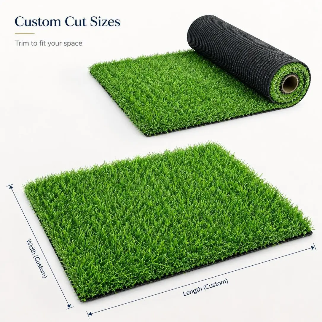0.78in Thick Dense Synthetic Lawn, Heavy Duty Artificial Grass Turf, Pet Safe Fake Grass for Dogs, Backyard Outdoor Mat, No Mowing Waterproof UV Resistant