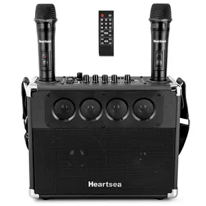 Karaoke Machine for Adults & Kids, Portable PA Speaker System with 2 Wireless Microphones, Bluetooth, USB/SD/AUX/TV Input, TWS Pairing, High-Power Sound for Home, Outdoor Parties & Events