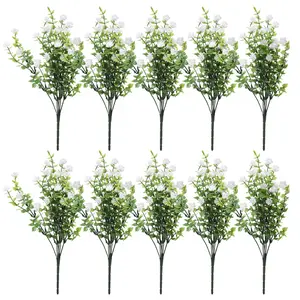 10/20/30/50 bundles of artificial plants, outdoor flowers, UV resistant spring flower garden decoration, non fading plastic green plants, suitable for home garden porch courtyard office decoration